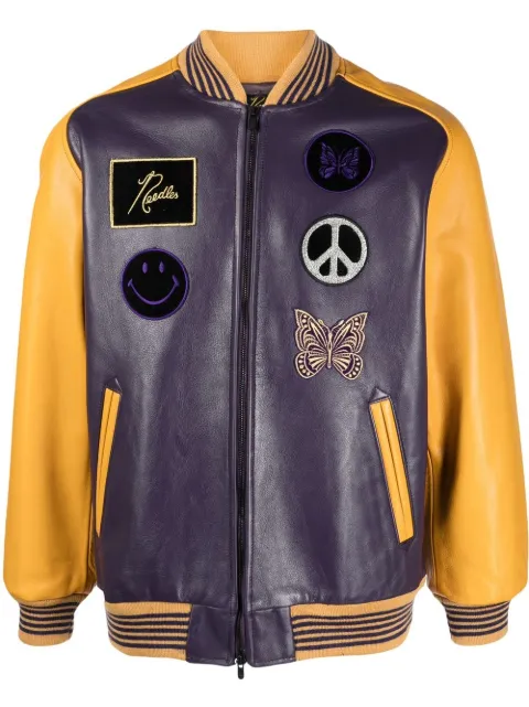 chest logo-patch detail bomber jacket