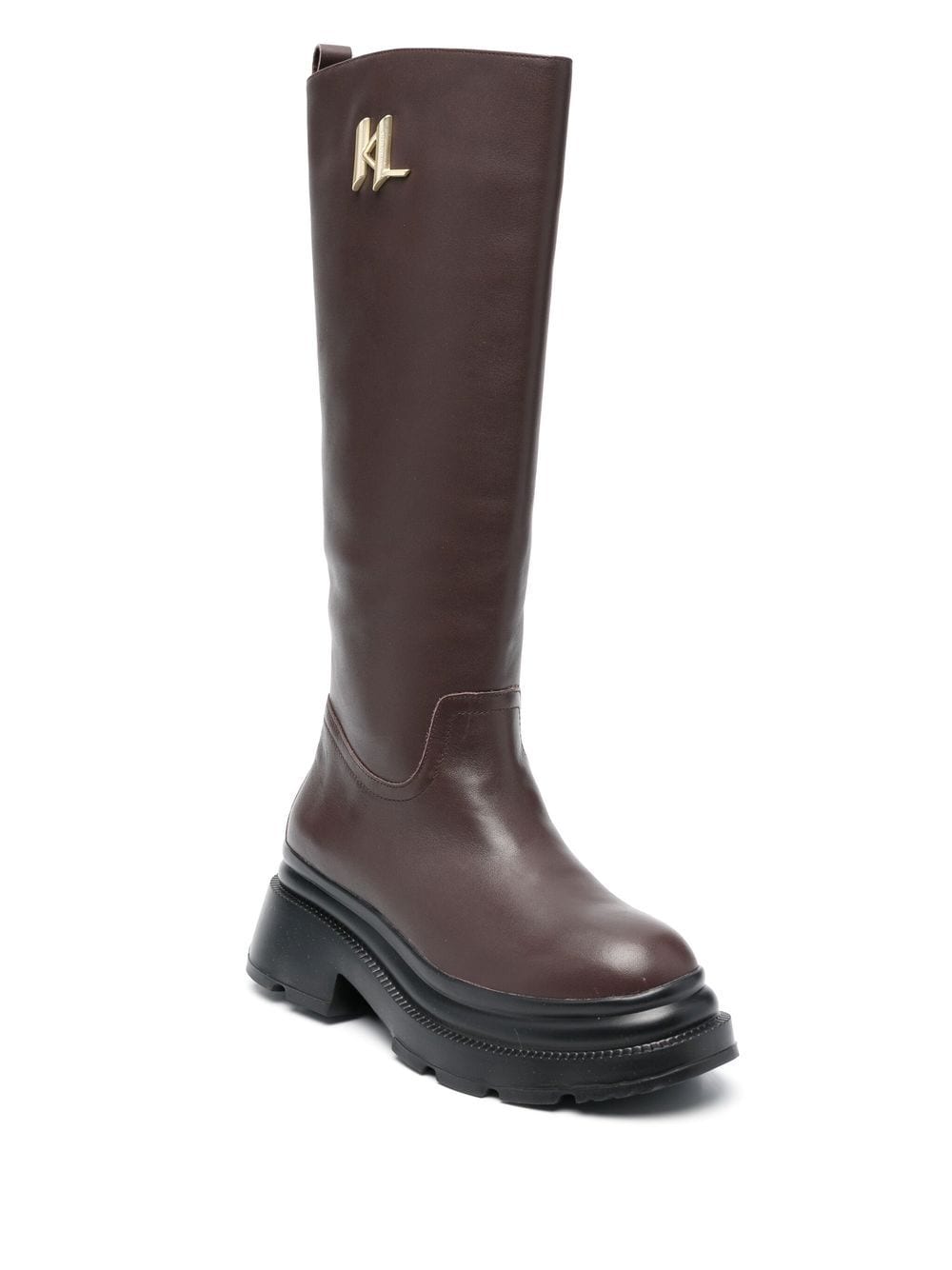 Shop Karl Lagerfeld Danton Knee-high Riding Boots In Brown