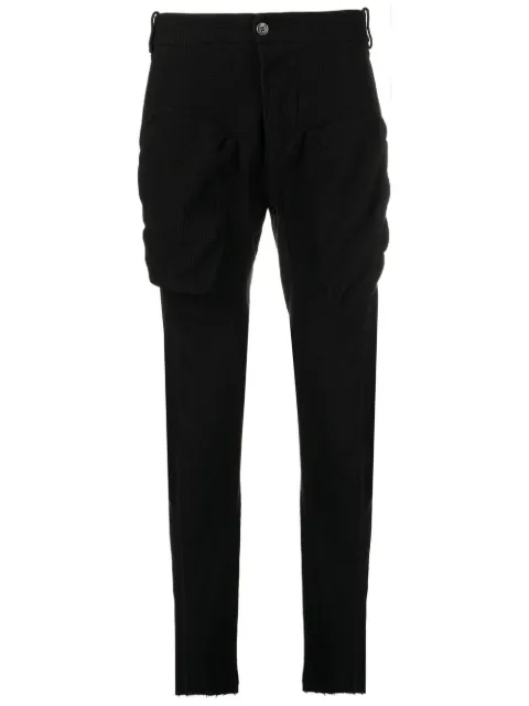 Masnada waffle-effect cotton slim trousers