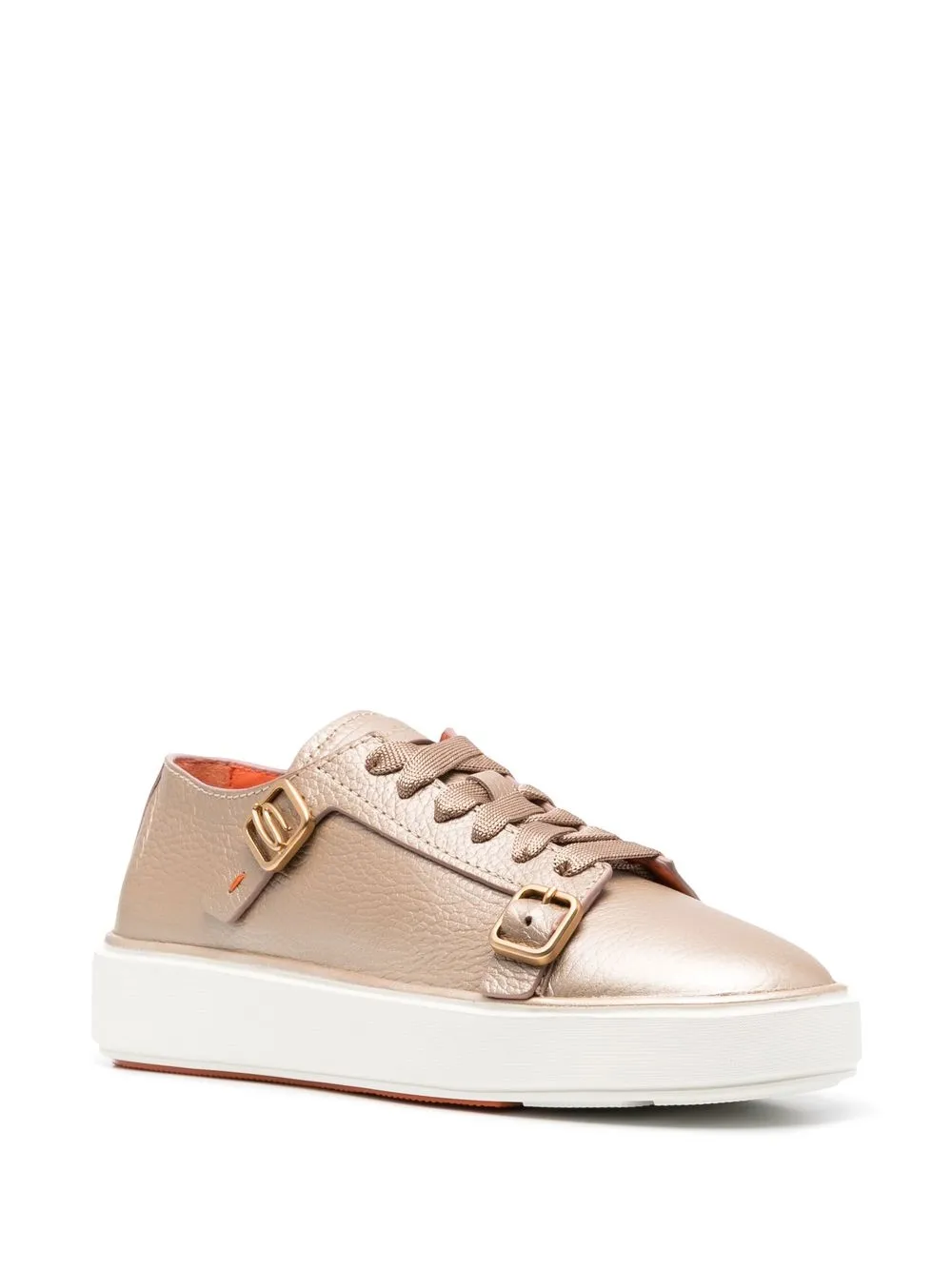 Santoni Sneakers met metallic gesp - Goud