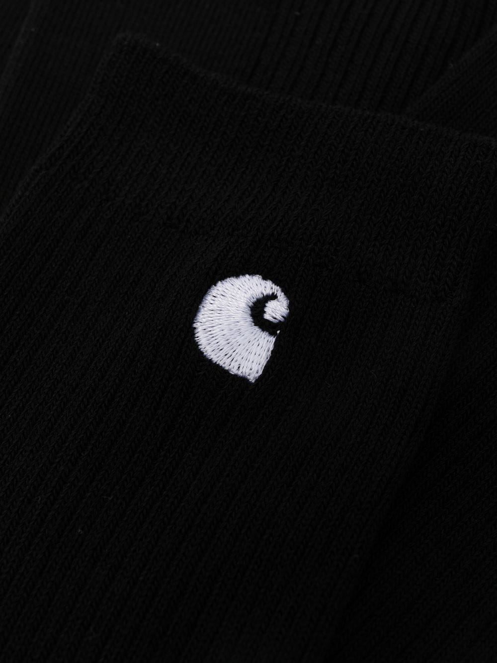 Shop Carhartt Embroidered Logo Knitted Socks In Black