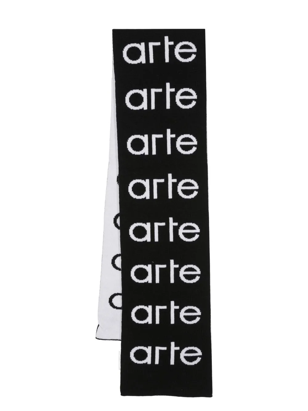 

ARTE intarsia knit-logo scarf - White