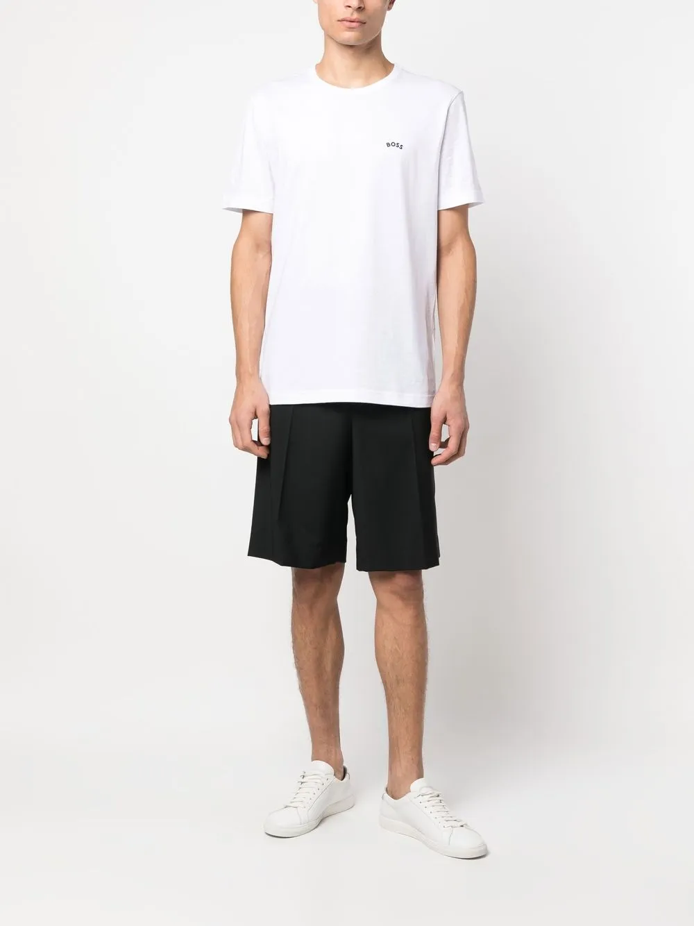 BOSS T-shirt met logoprint - Wit