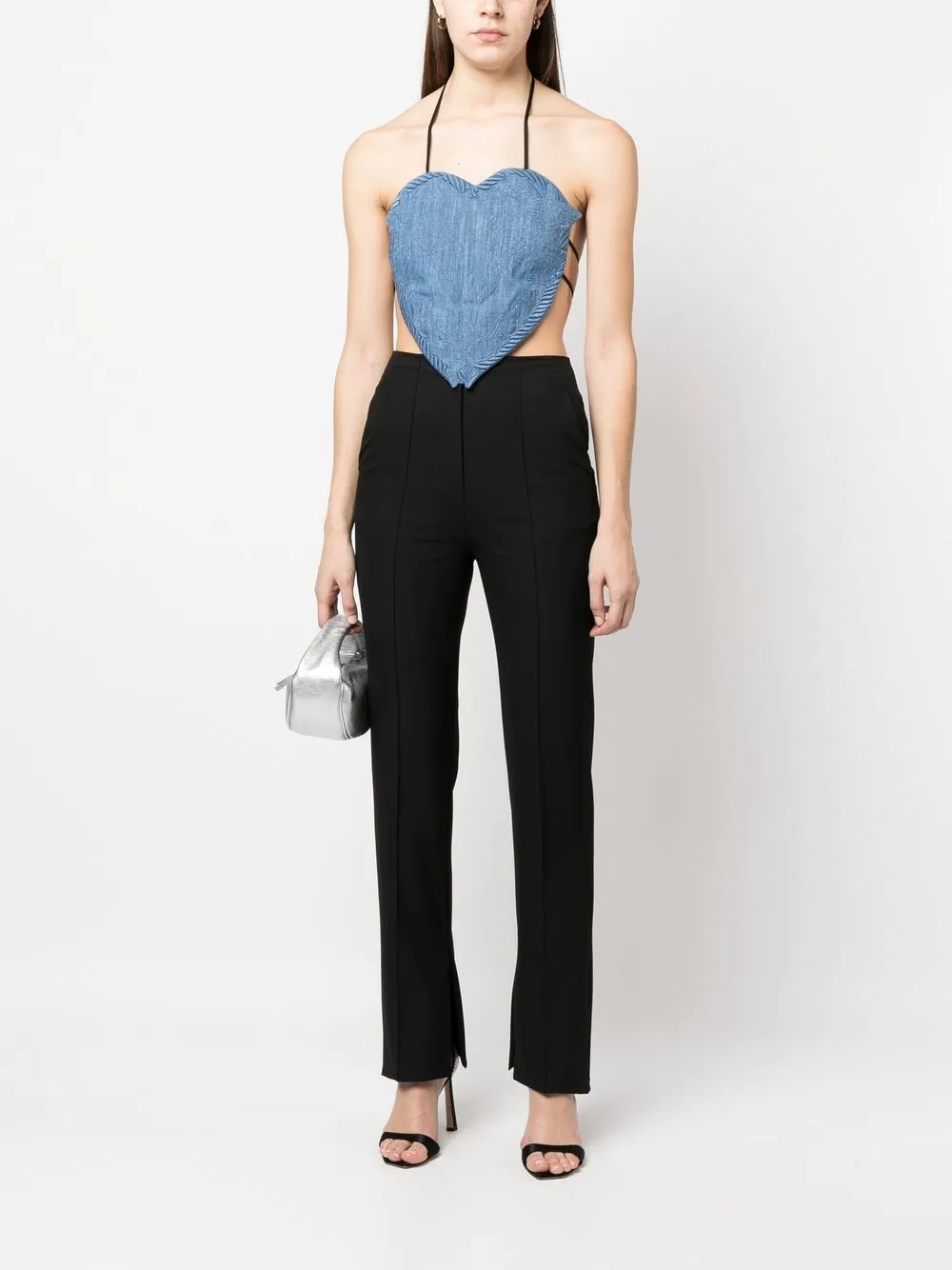 PINKO Top met sweetheart hals - Blauw