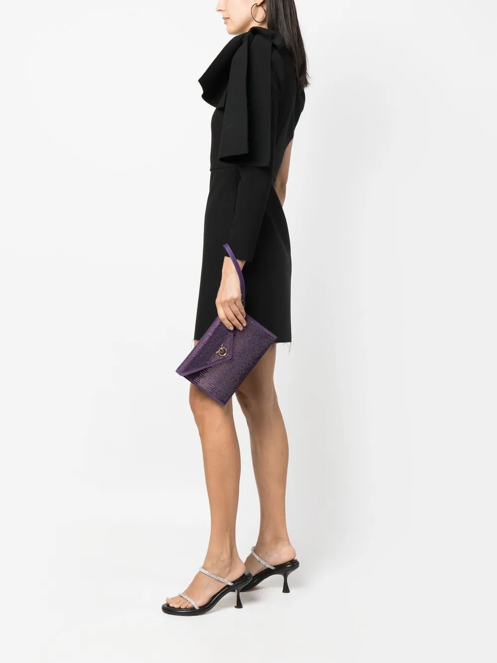 PINKO crystal-embellished clutch - Paars