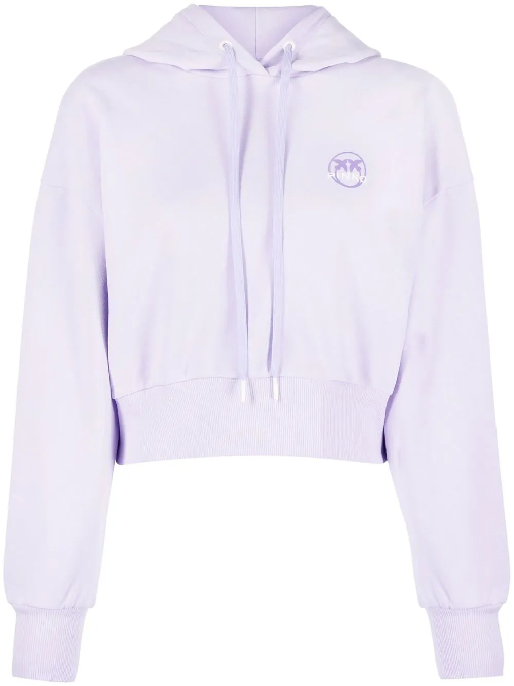

PINKO logo-print cropped hoodie - Purple
