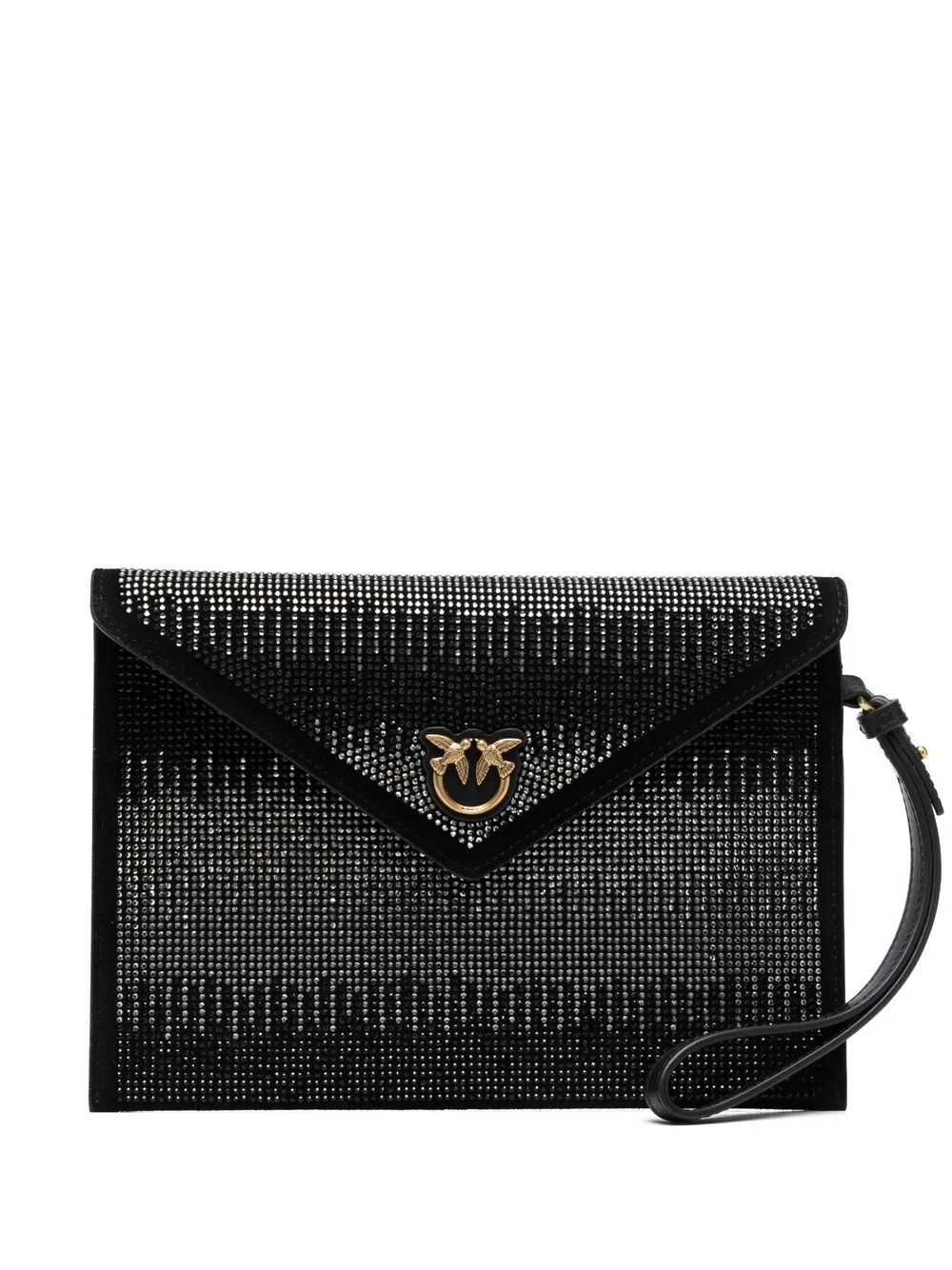 

PINKO crystal-embellished love clutch - Black