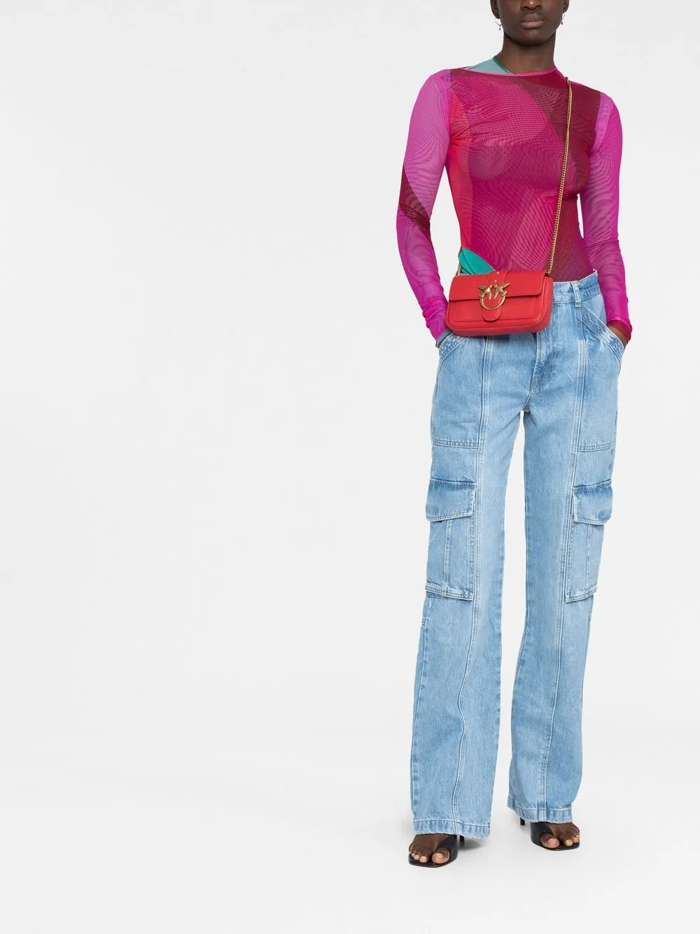 PINKO Love Pocket Simply crossbodytas - Rood
