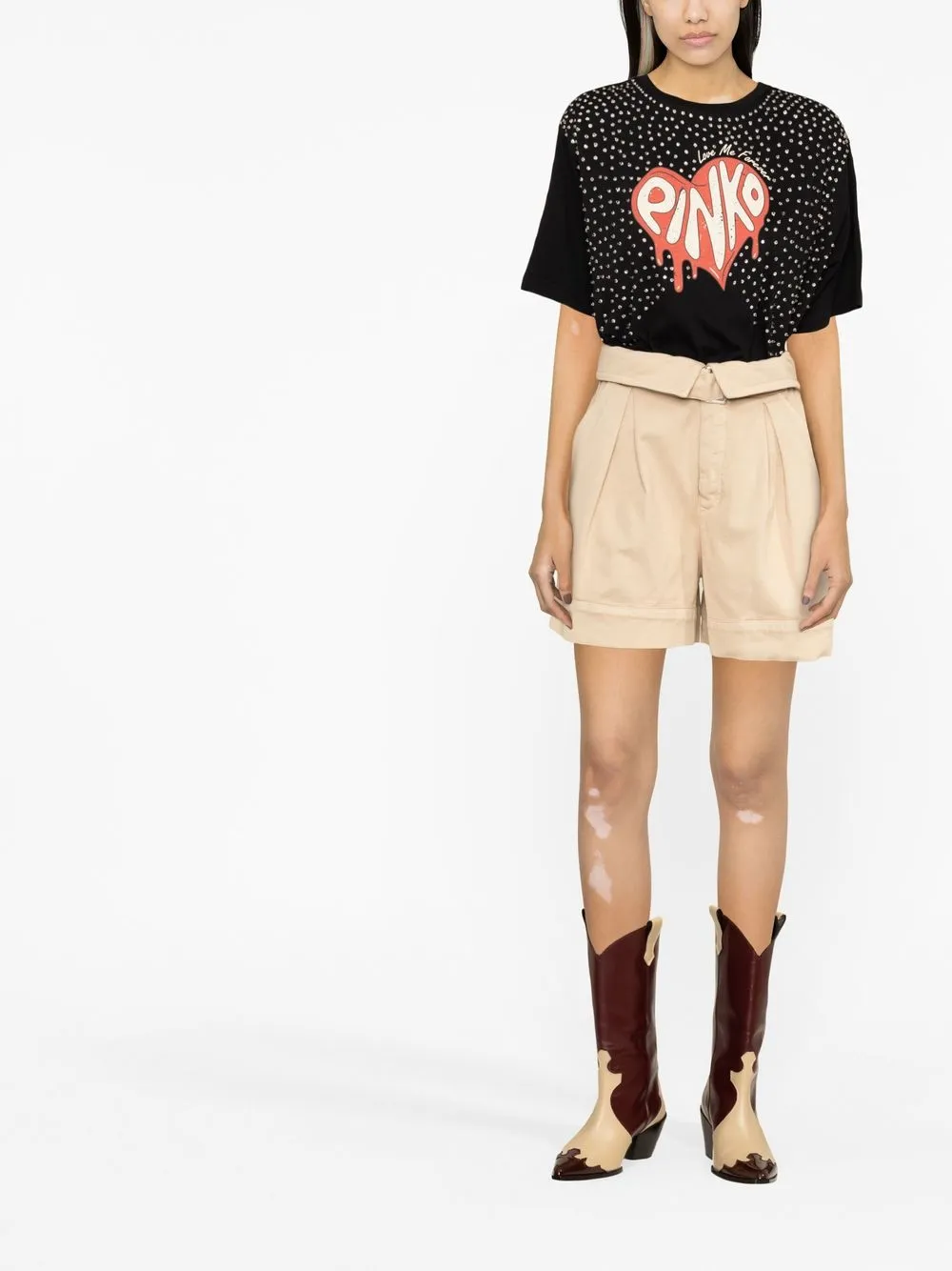 PINKO Geplooide shorts - Beige