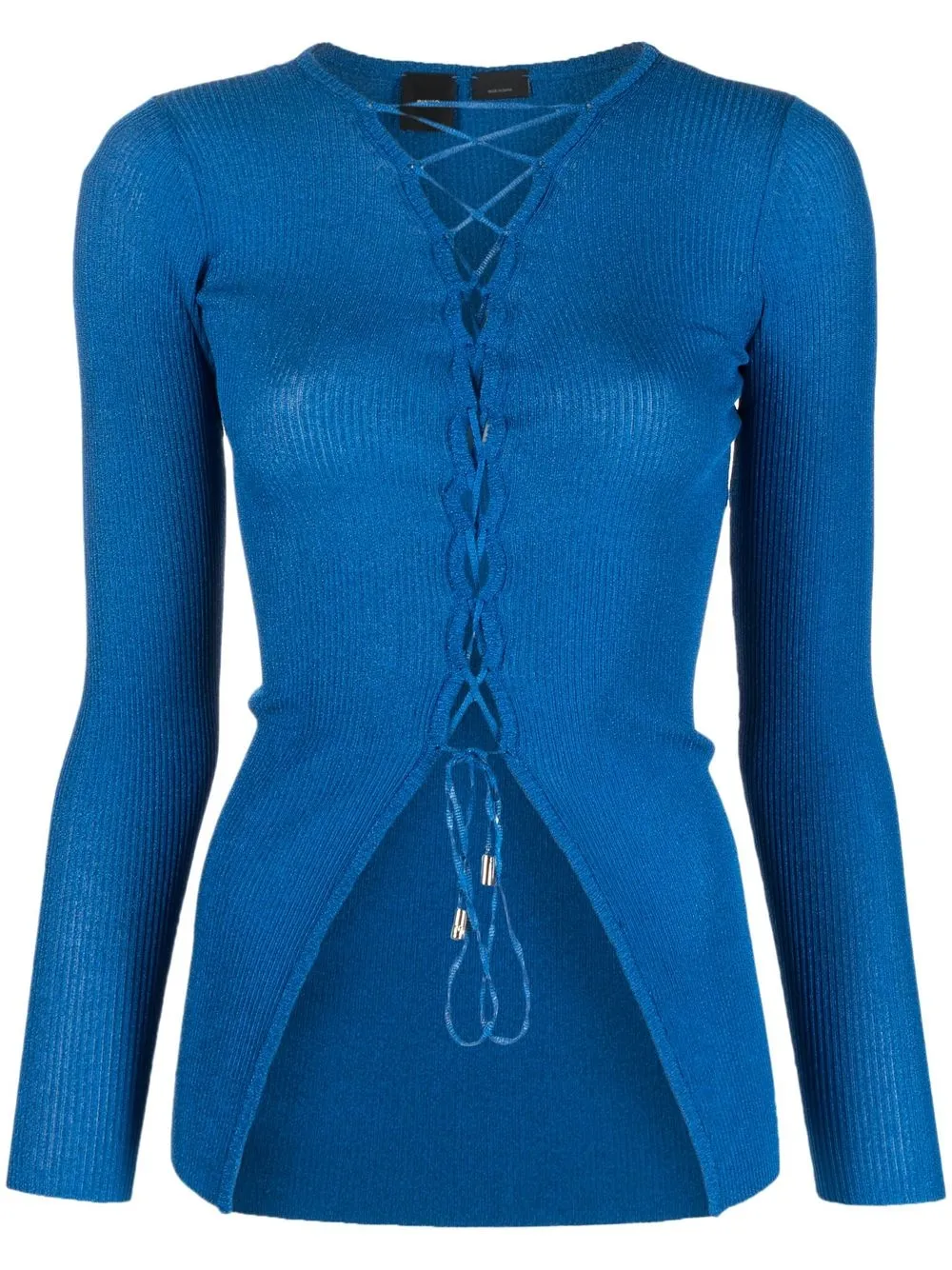 

PINKO lace-up long-sleeve cardigan - Blue