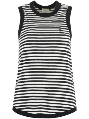 YVES SAINT LAURENT タンクトップ CASSANDRE tank top in Black | Saint Laurent | YSL EN-US