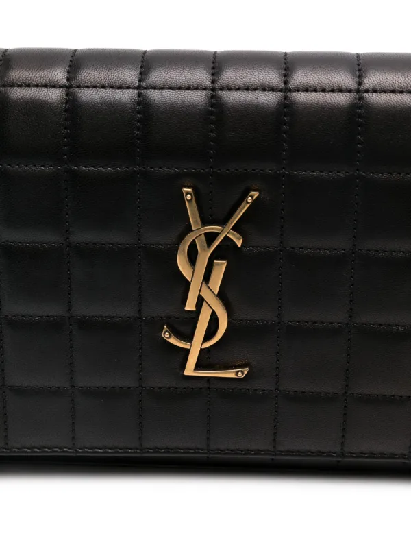 ヘアアクセサリー Saint Laurent Black Cassandre chain clutch bag 19362072_54580879_600.jpg