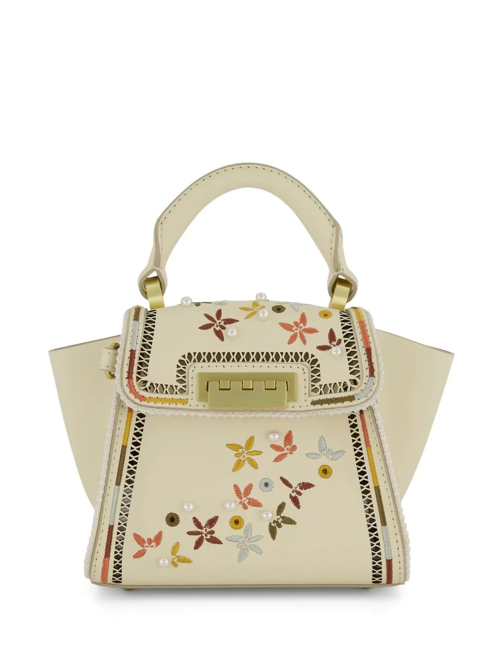 

Zac Zac Posen Eartha floral-embroidered satchel bag - Neutrals