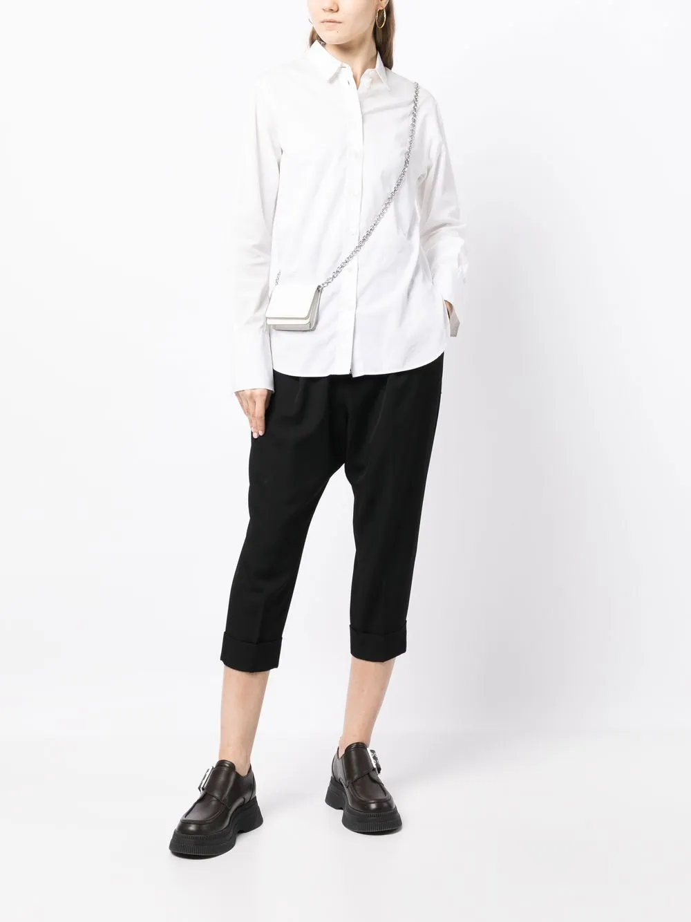 Yohji Yamamoto Cropped broek - Zwart
