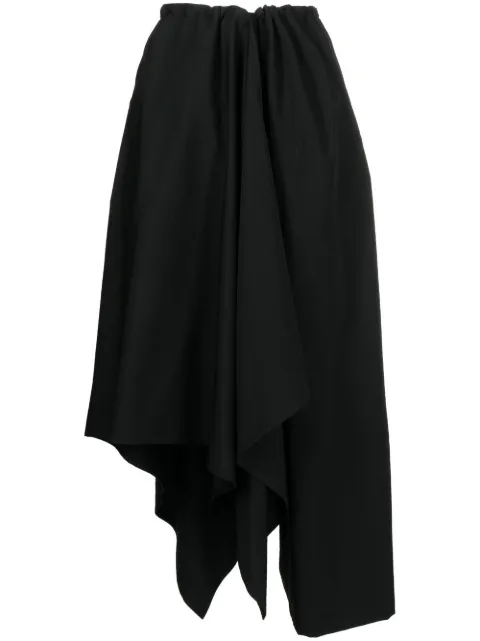 asymmetric draped skirt