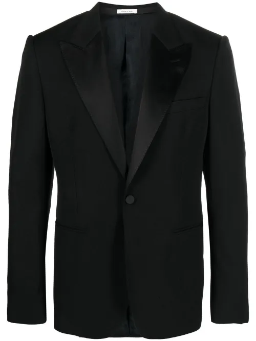 Blazer à revers en soie - Alexander McQueen - Modalova