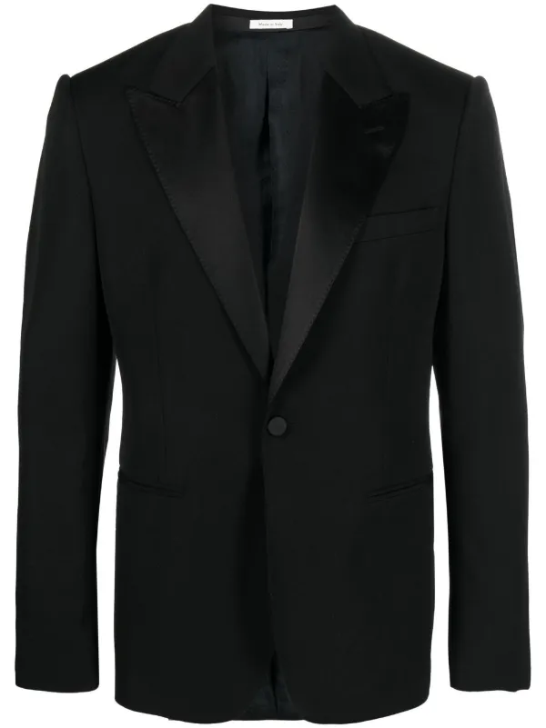 Alexander McQueen シルクラペル ジャケット | ブラック | FARFETCH JP