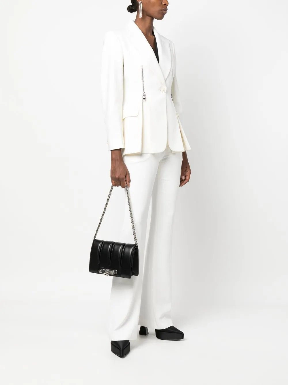 Alexander McQueen Schoudertas met doodskopdetail - Zwart