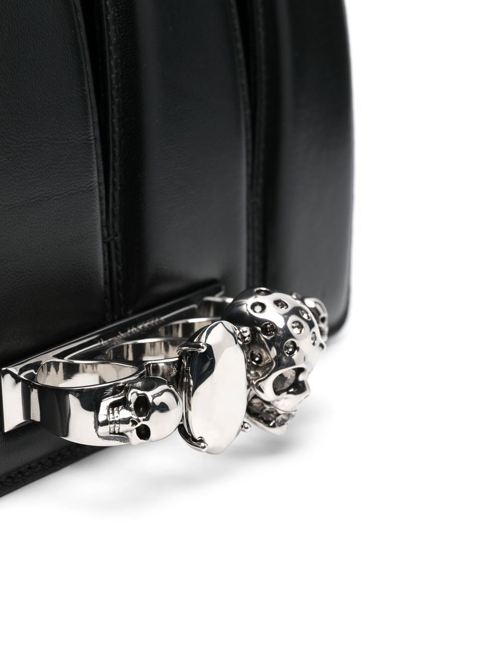 Shop Alexander Mcqueen Skull-ring Detail Shoulder Bag In Black