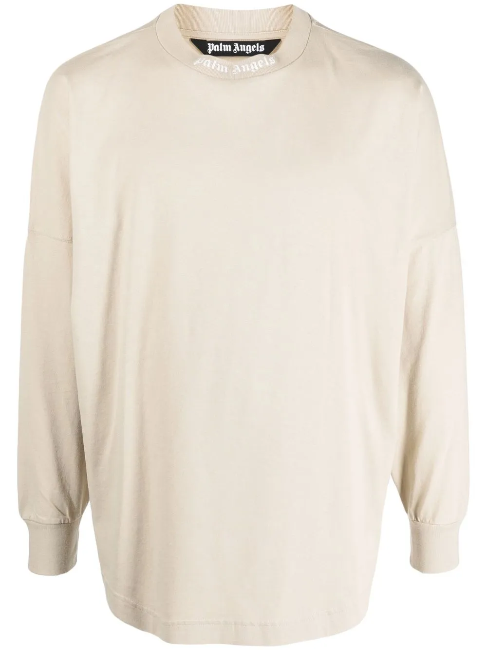 

Palm Angels logo-print long-sleeved sweatshirt - Neutrals