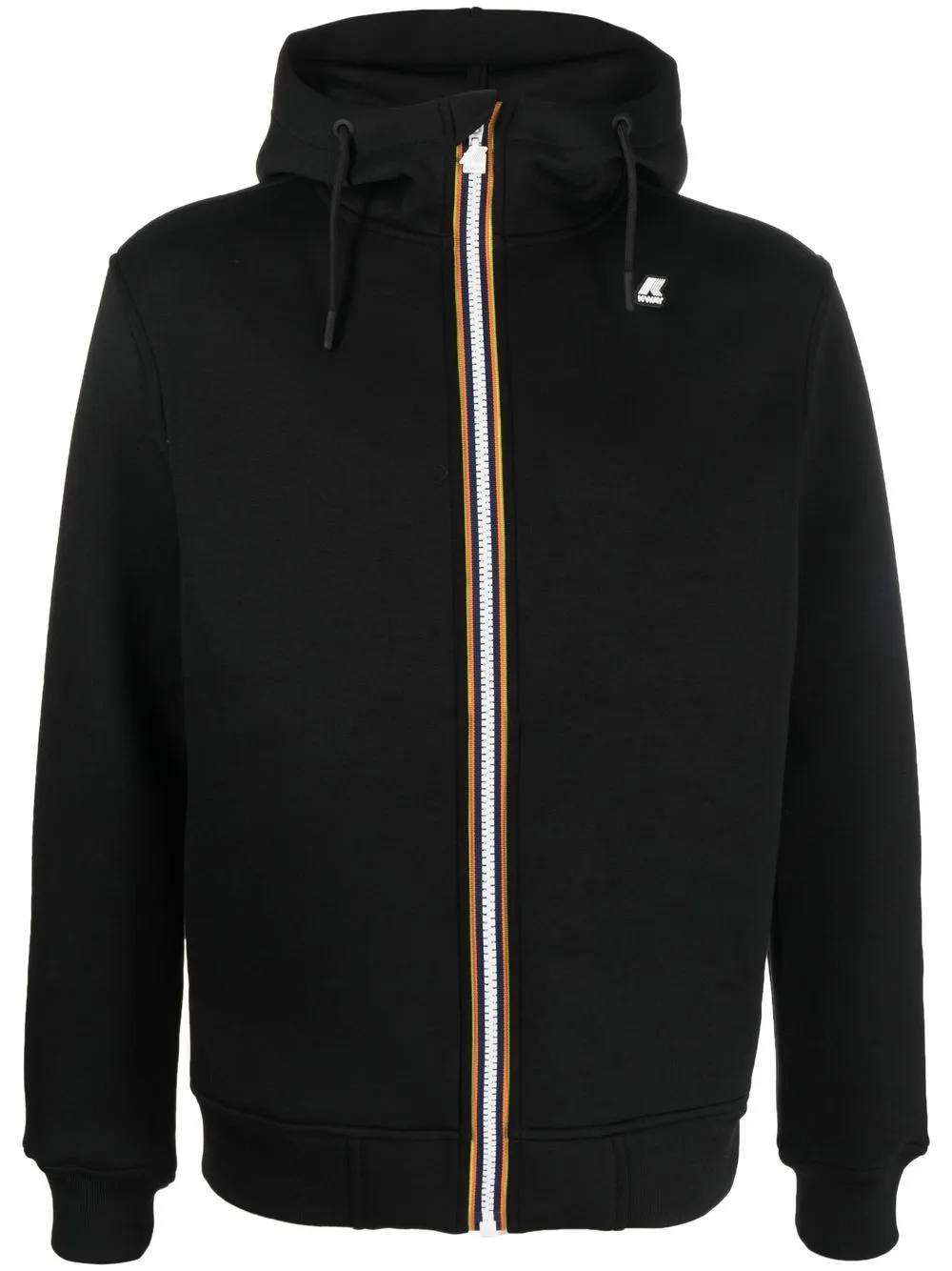 

K-Way stripe-trim zip-up hoodie - Black