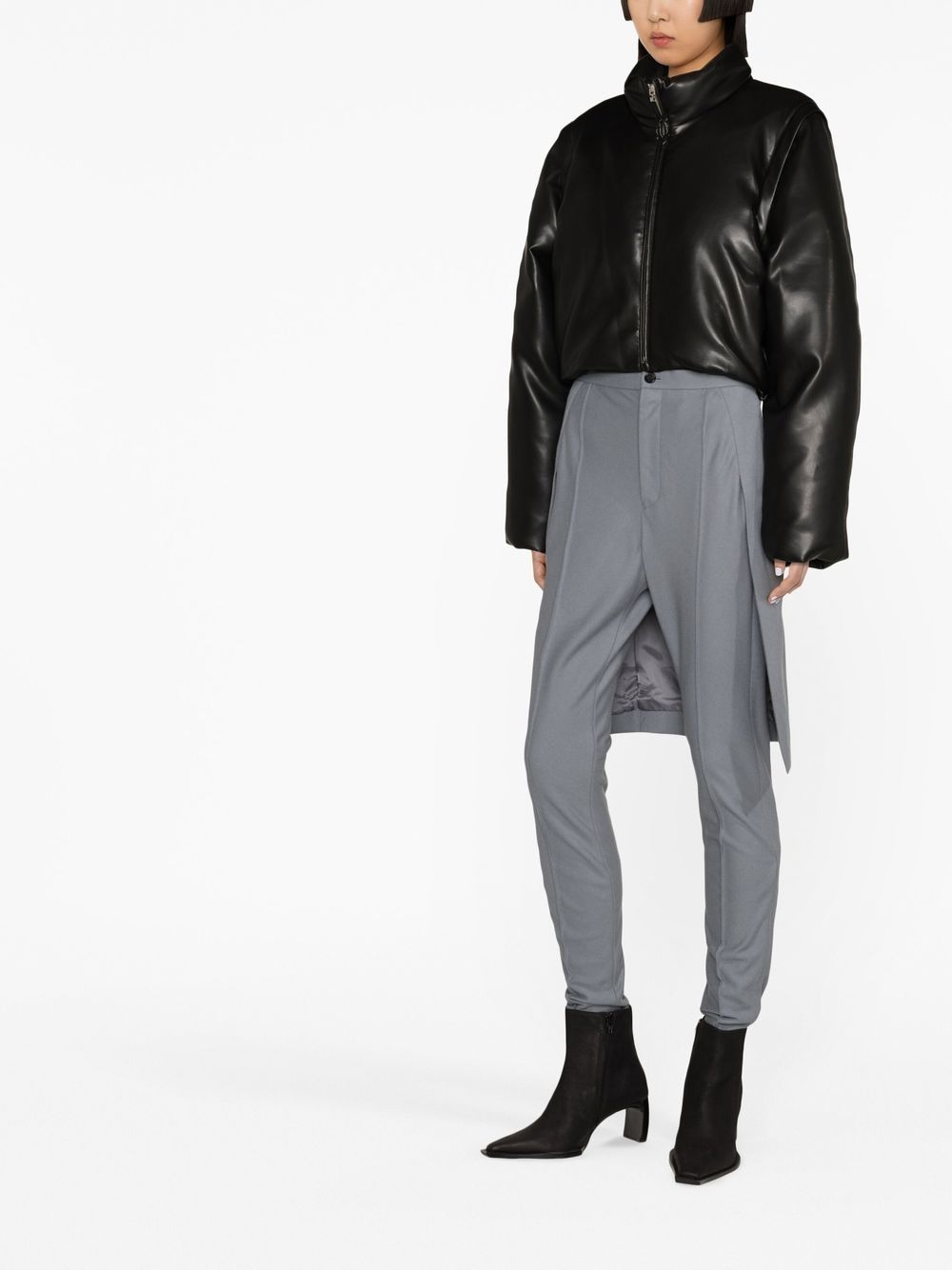 Shop Undercover Panel Stirrup Trousers In Grey