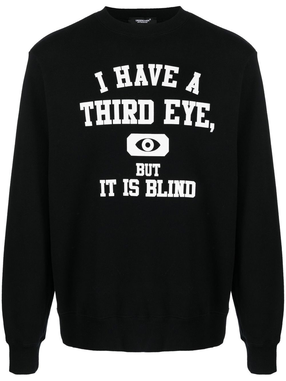 Shop Undercover Slogan-print Cotton Sweatshirt In Black