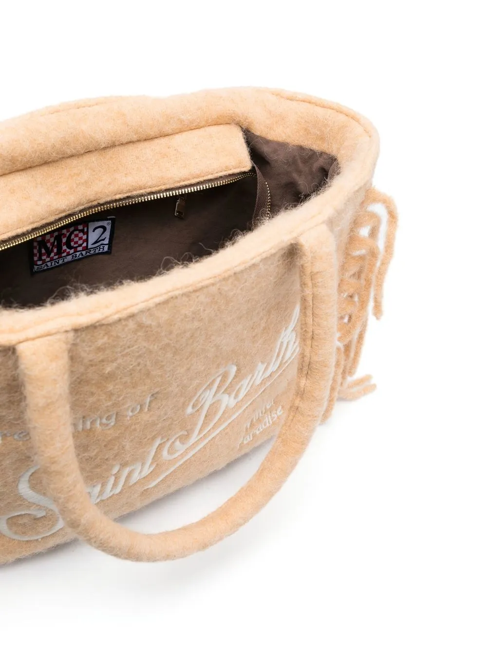 MC2 Saint Barth Shopper met geborduurd logo Beige