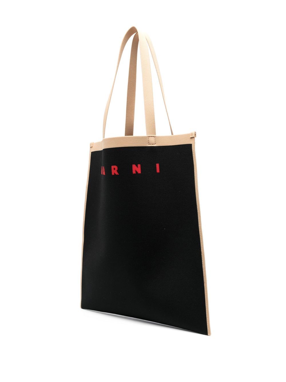 Shop Marni Logo-print Detail Tote Bag In 黑色