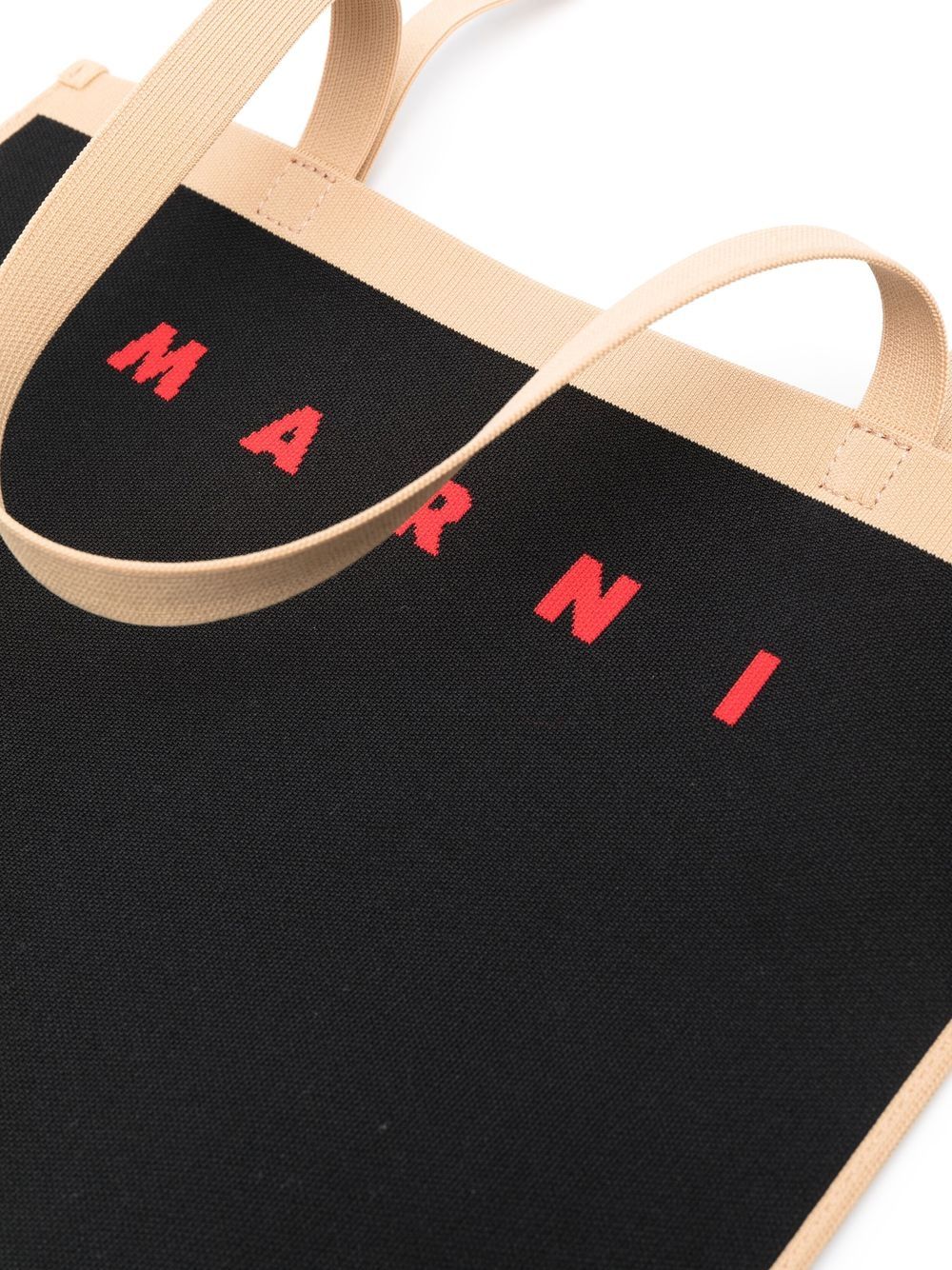 Shop Marni Logo-print Detail Tote Bag In 黑色