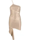 ANDREĀDAMO crystal-embellished asymmetric dress - Neutrals