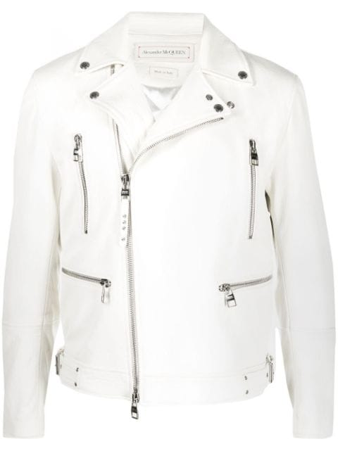 Alexander McQueen - off-centre zip-fastening biker jacket