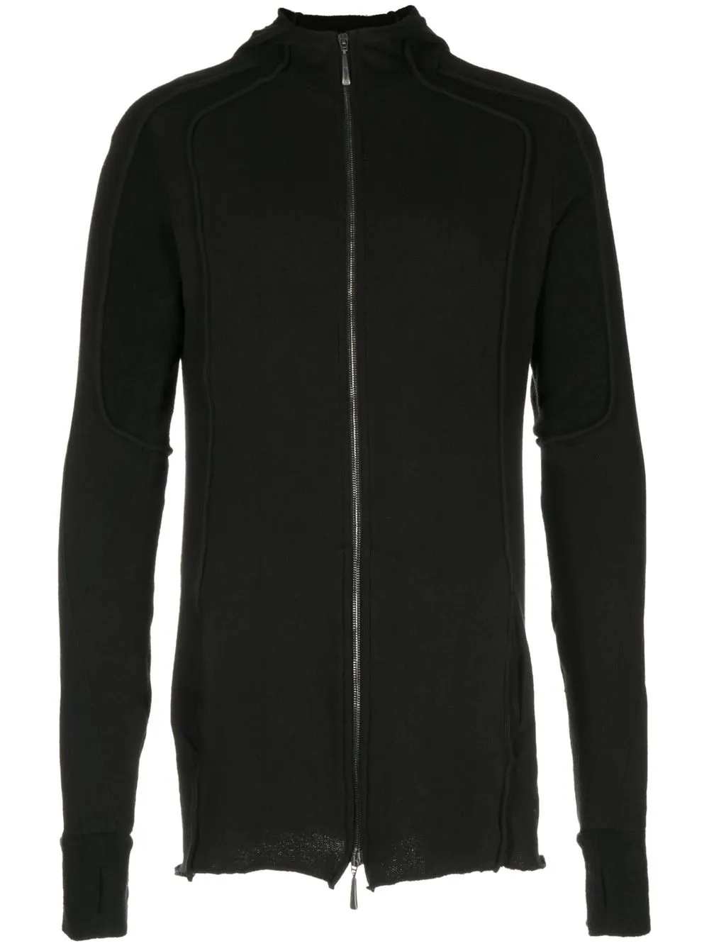 Masnada Zip-up Long-sleeve Hoodie In Black