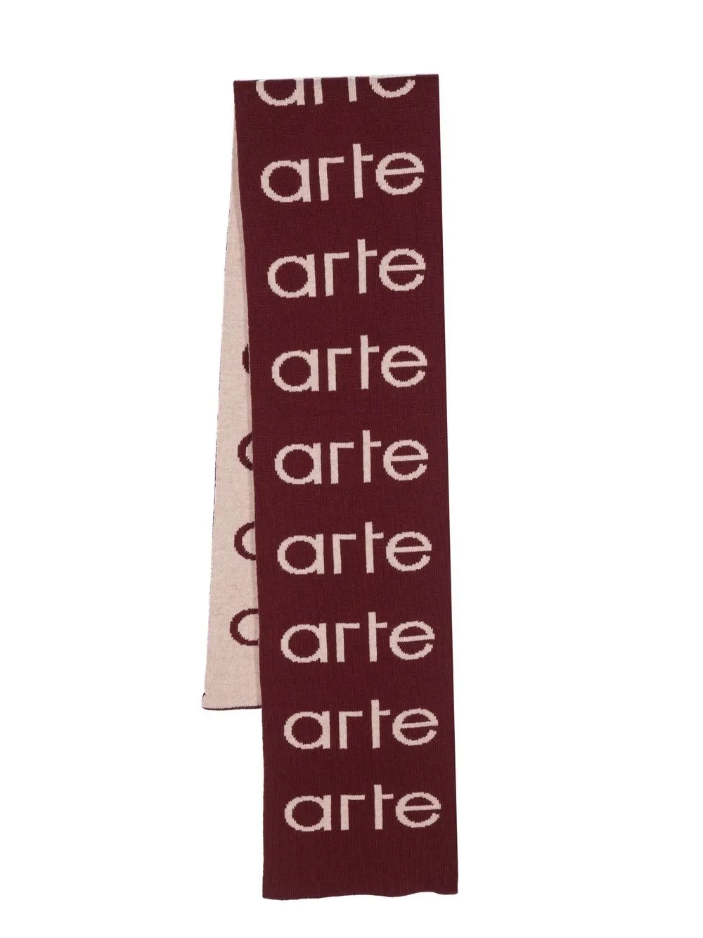 

ARTE intarsia knit-logo scarf - Red