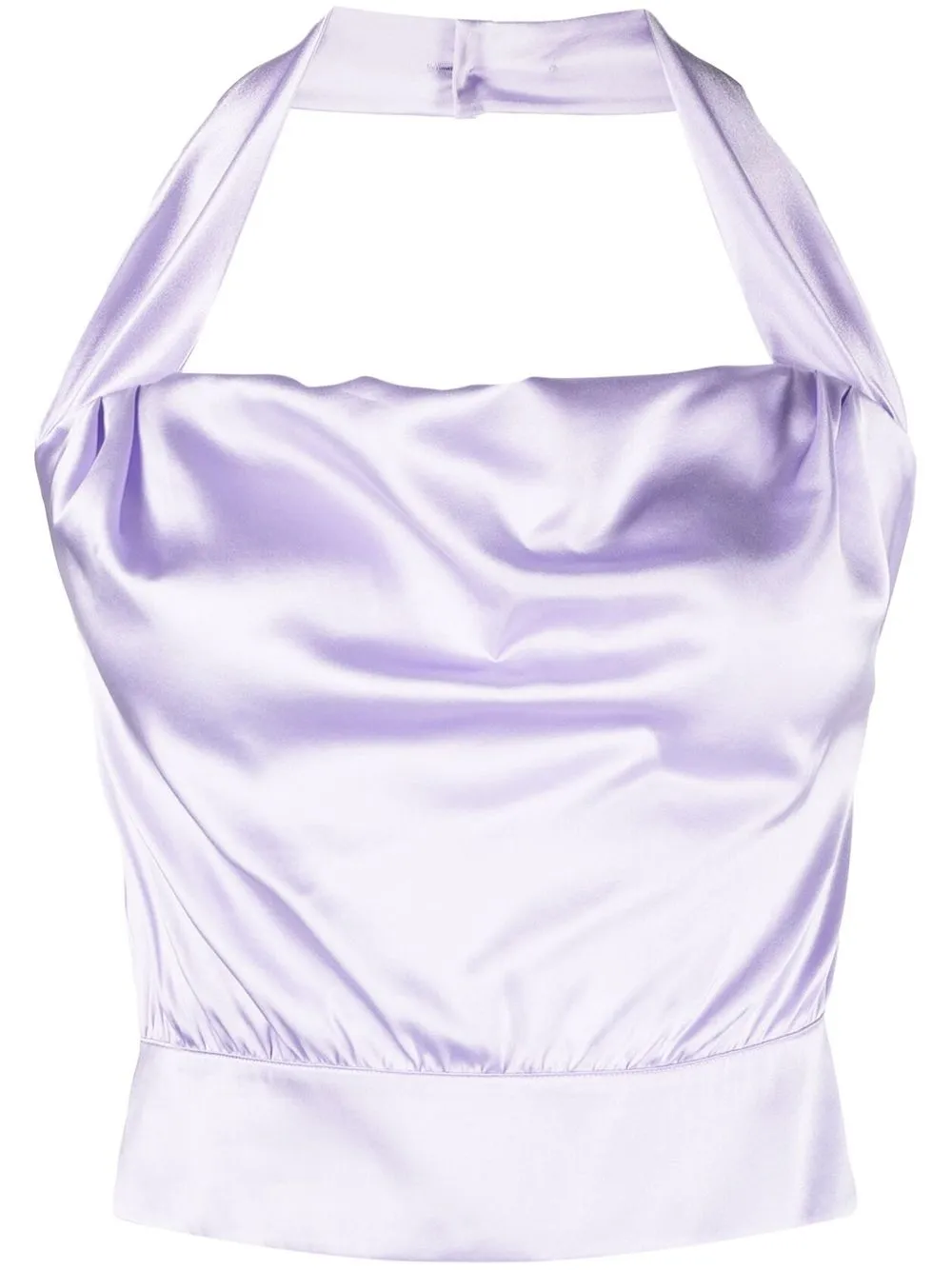 

PINKO top de seda con cuello halter - Morado