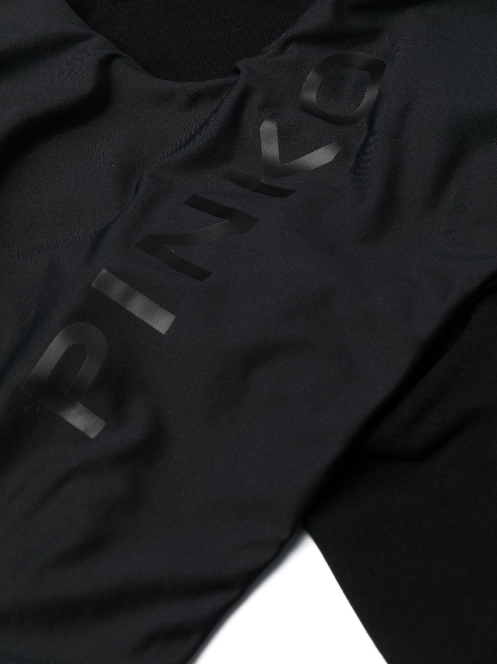Shop Pinko Cut-out Logo-print Swimsuit In Black
