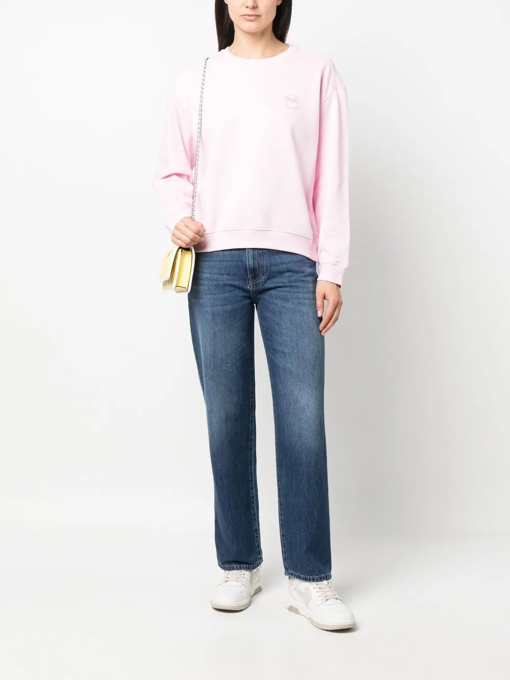 PINKO Sweater met logoprint - Roze