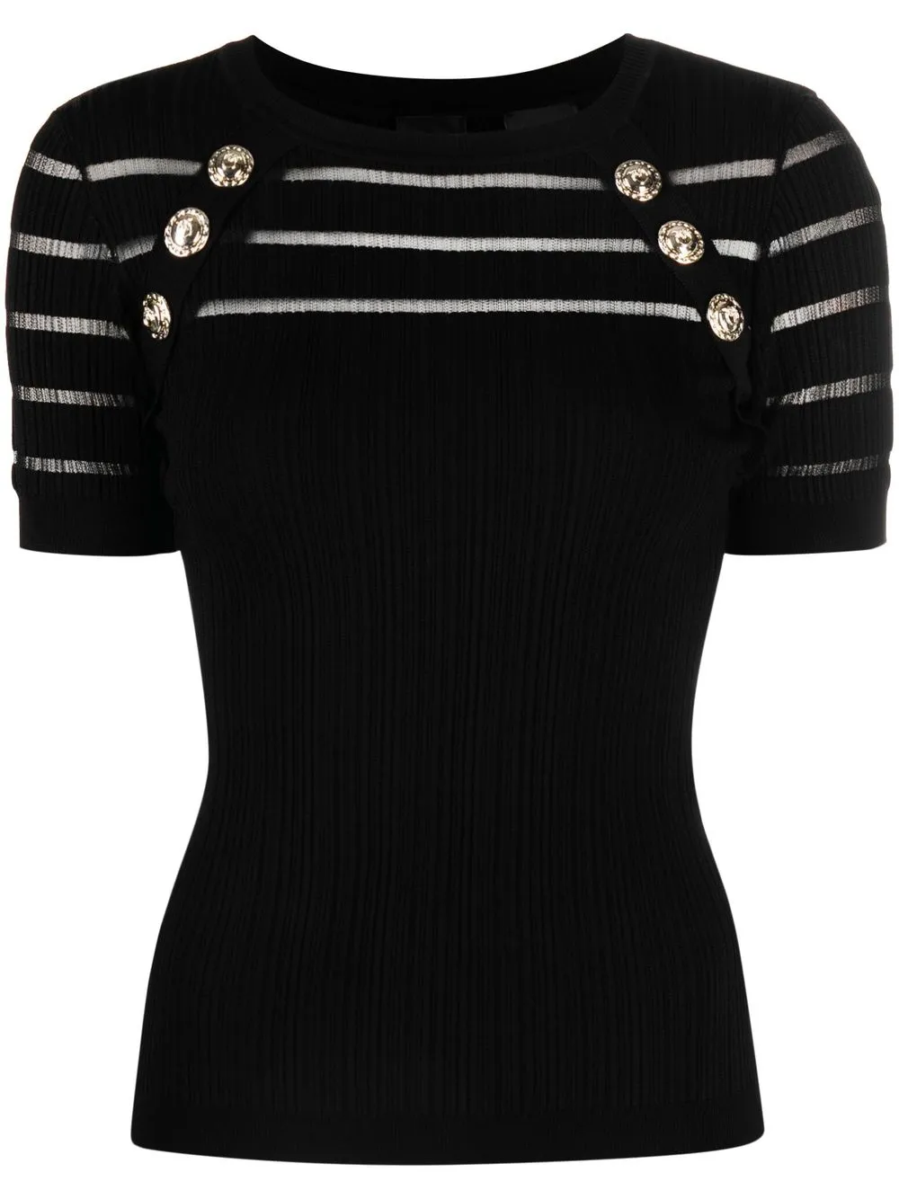 

PINKO button-embossed knitted top - Black