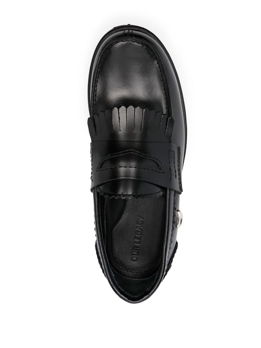 Shop Our Legacy Slip-on Fringe-detail Loafers In Black