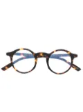 Lesca tortoiseshell-effect optical glasses - Brown