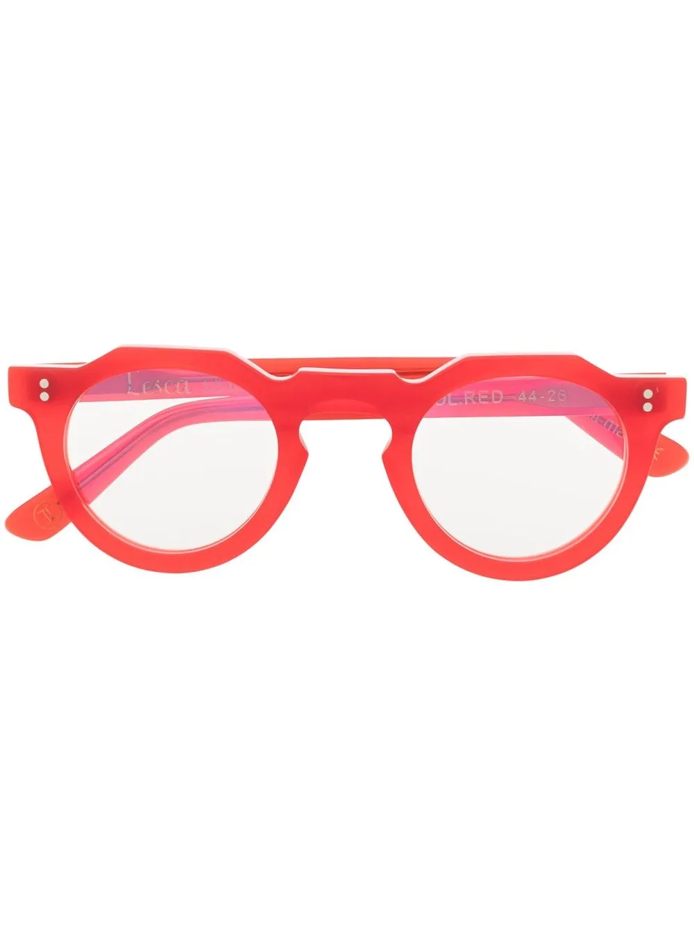 

Lesca round-frame optical glasses - Red