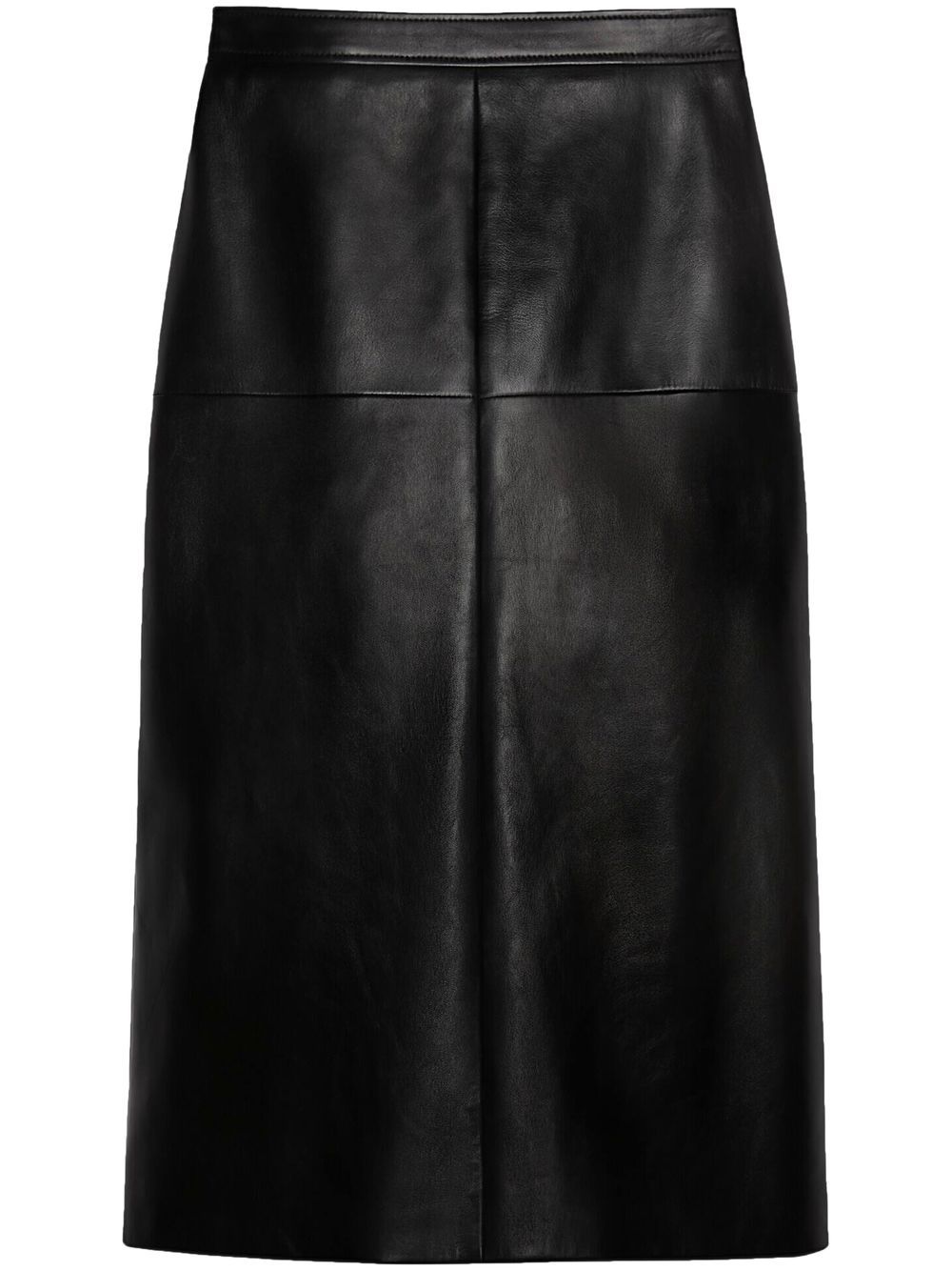 Gucci leather midi skirt