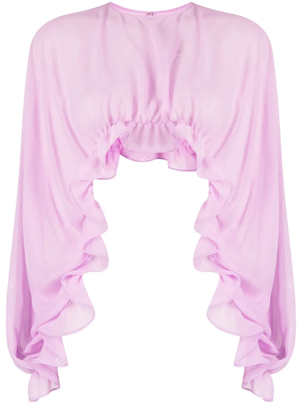 

PINKO ruffled semi-sheer crop top