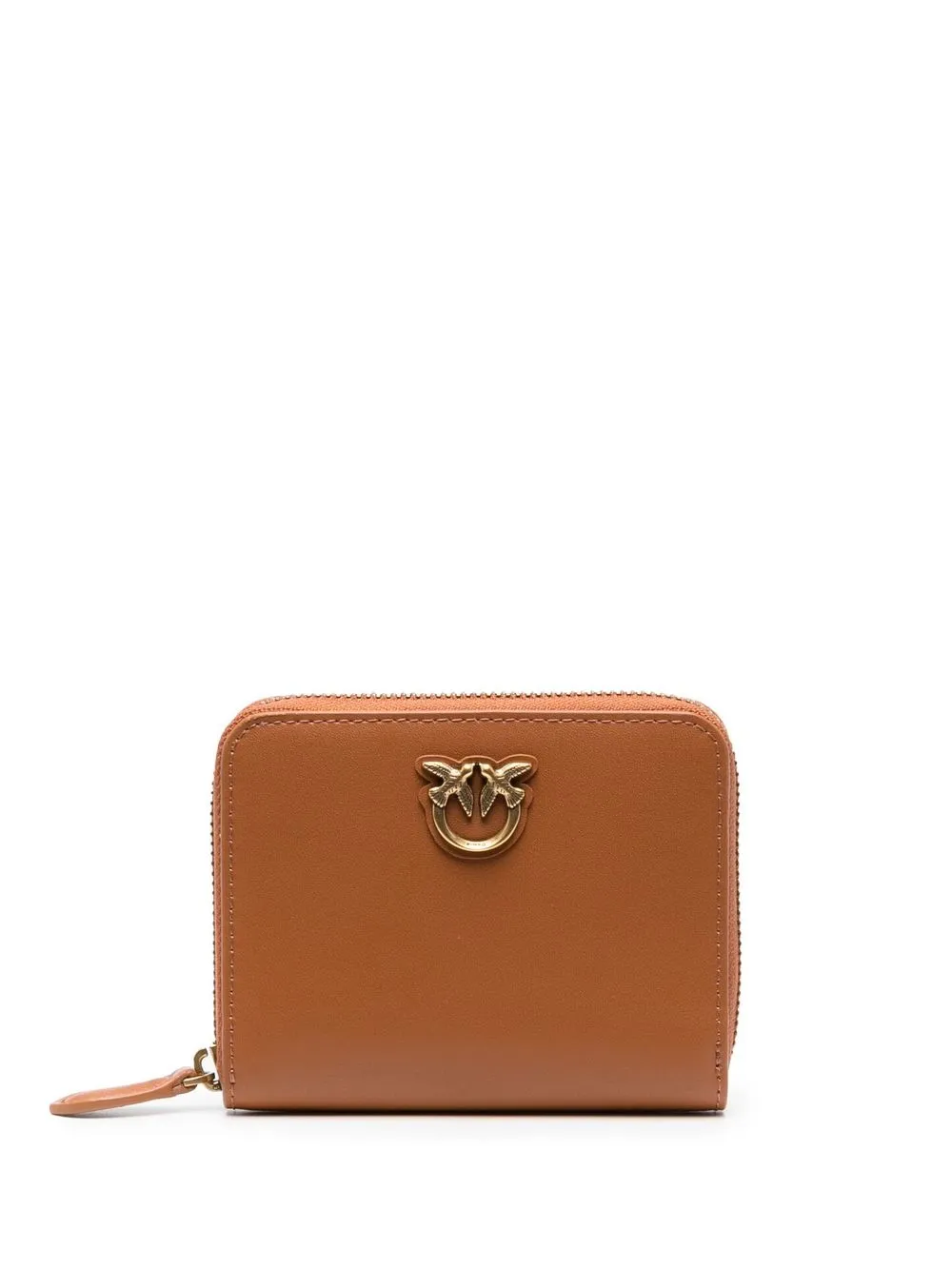 

PINKO logo-plaque calf-leather purse - Brown