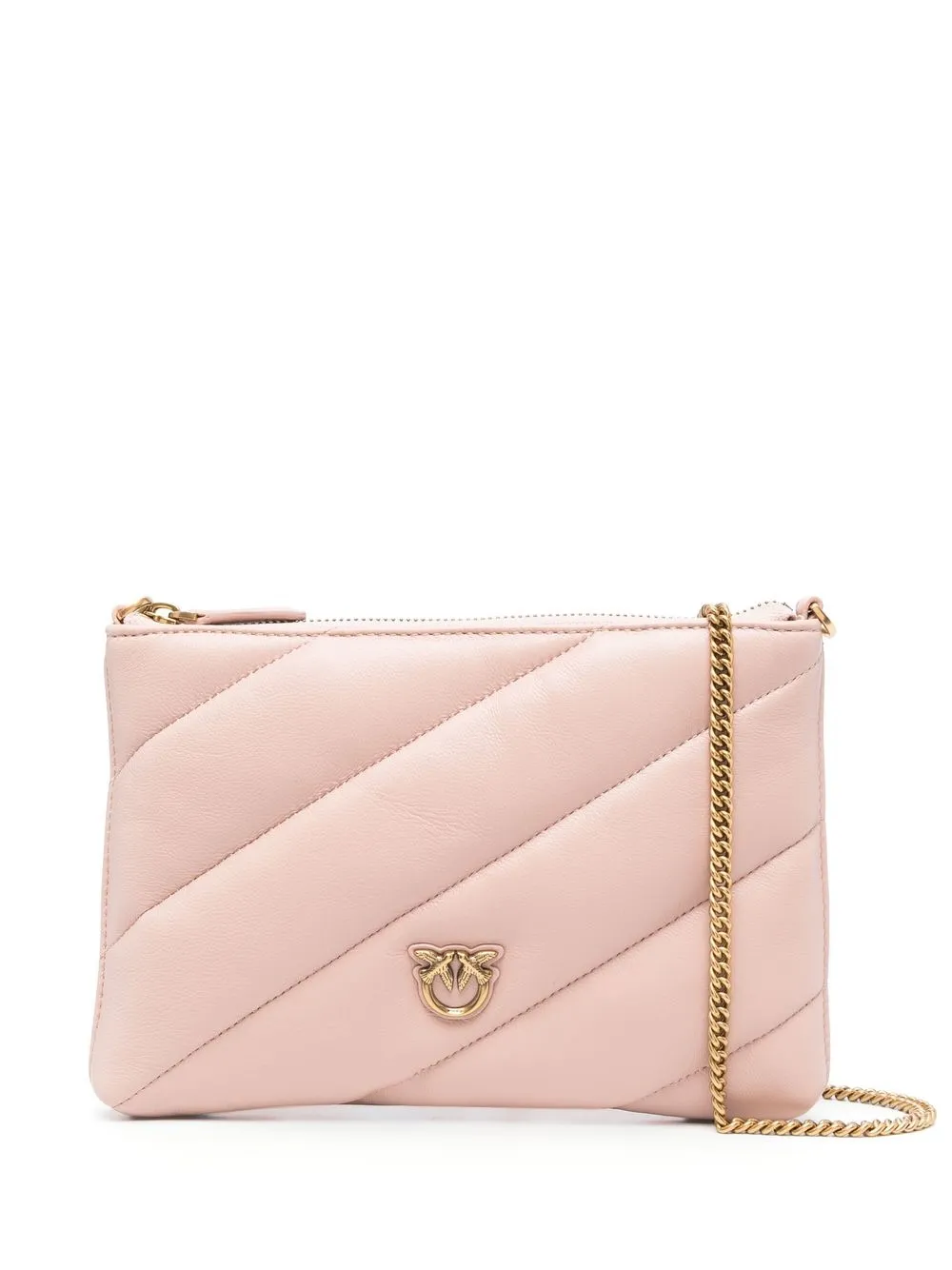 

PINKO Flat Love quilted clutch