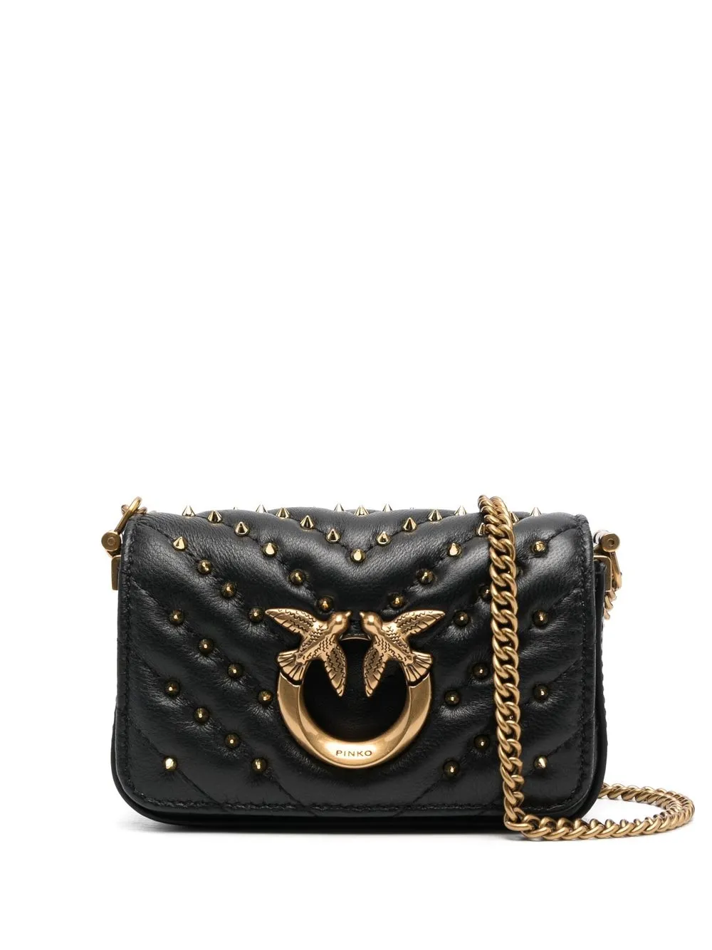 

PINKO chain-link strap mini bag - Black