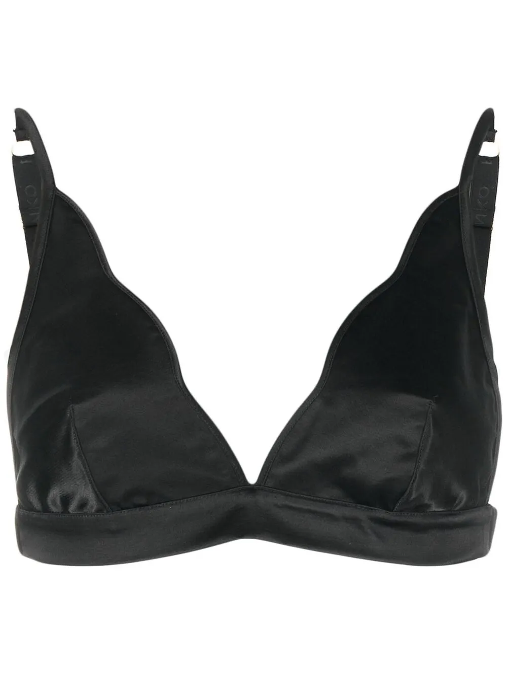 

PINKO triangle satin bra - Black