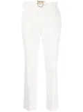 PINKO cropped linen-blend trousers - White