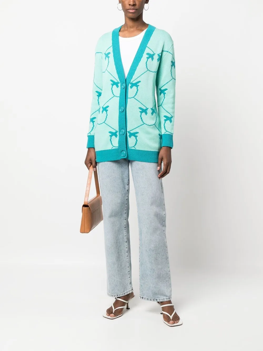 PINKO Vest met logoprint - Groen