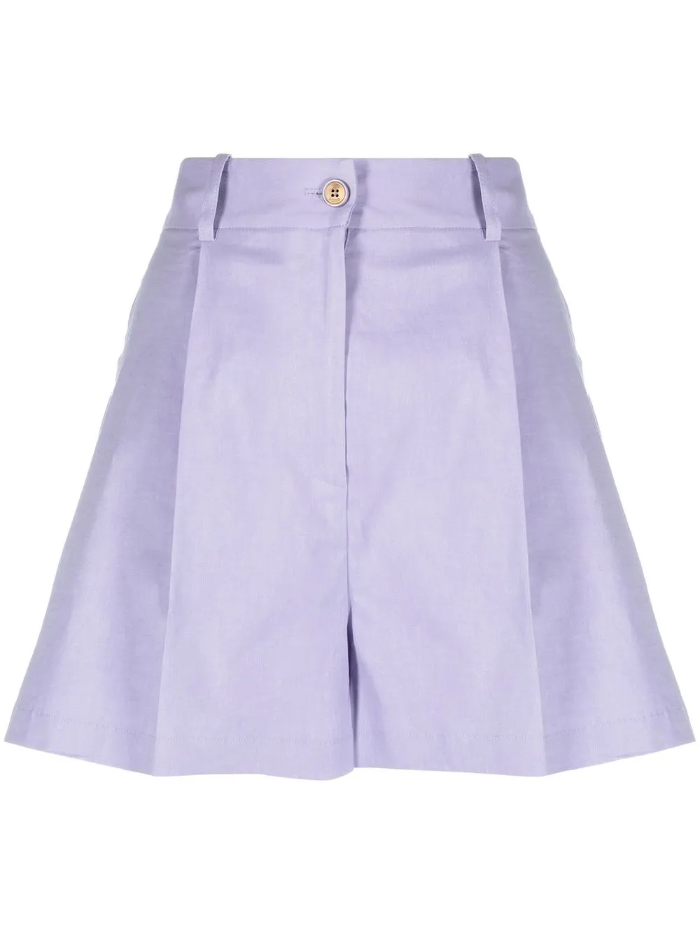 

PINKO linen-blend high-waisted shorts - Purple